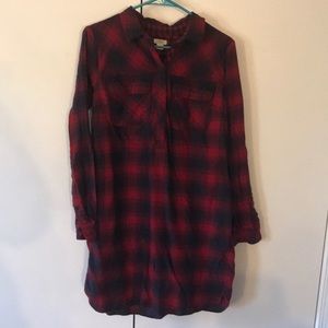Flannel J. Crew Shirtdress red/navy